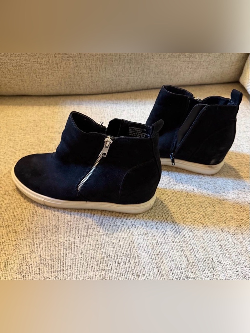 Madden Girl black suede ankle boots
Size 8